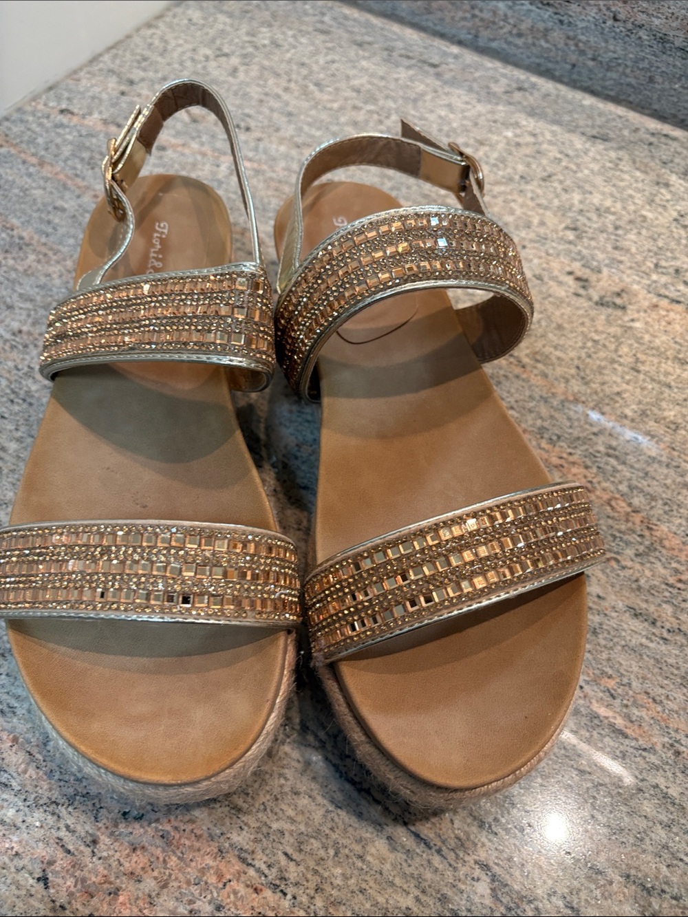 torrid Gold Beaded Slingback Sandals